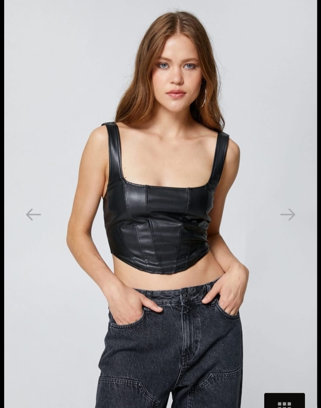 Deri Crop Ceket – Siyah