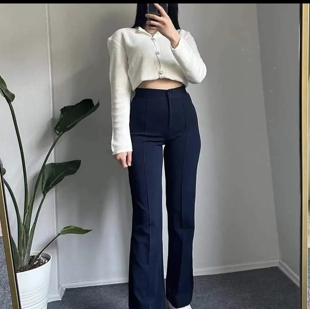 Çimalı Likralı Krep Pantolon