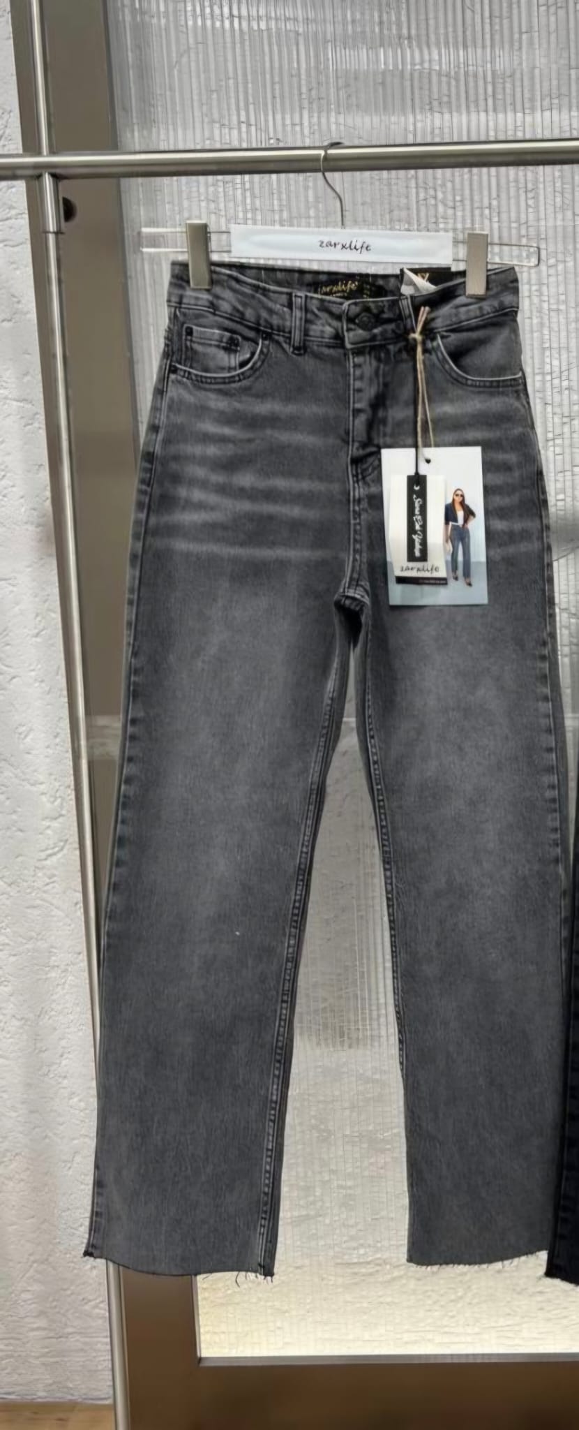 Kesik Paça Straight Jean – Antrasit