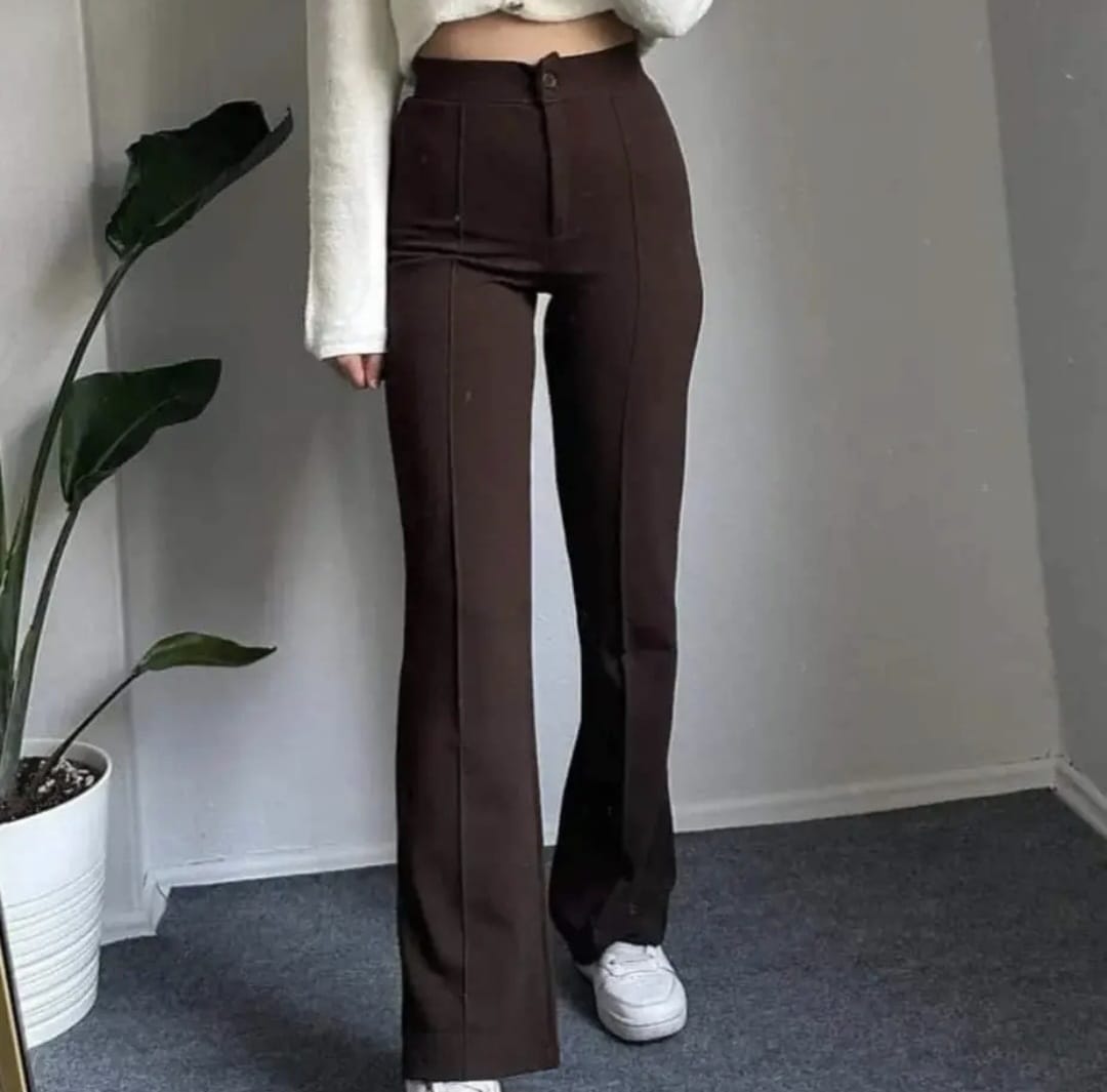 İspanyol paça likralı krep pantolon