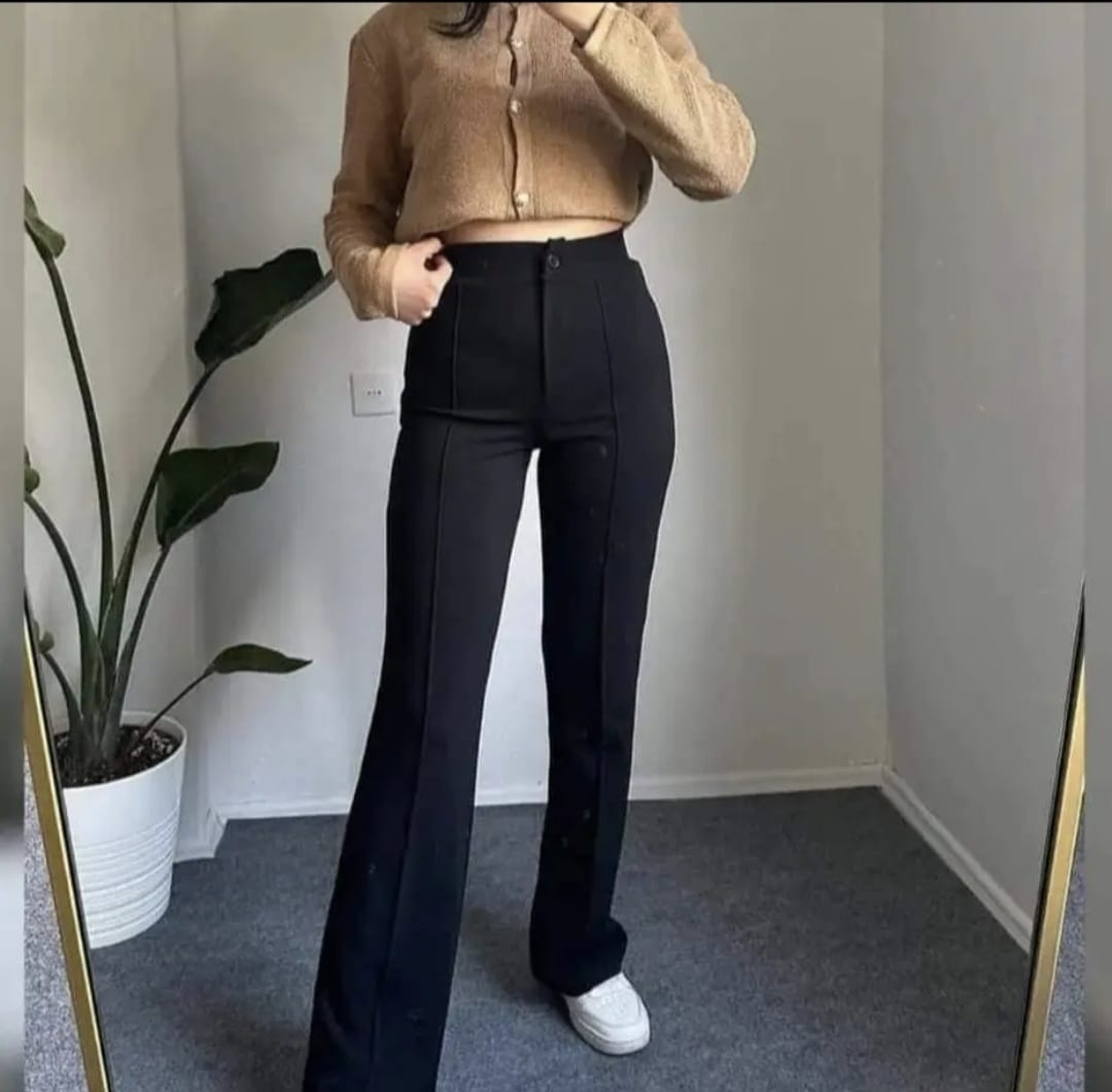 İspanyol paça likralı krep pantolon